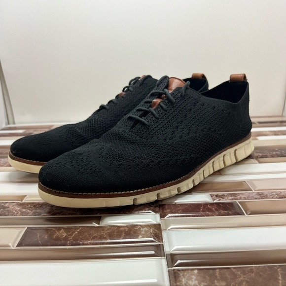 Cole Haan Zerogrand Wingtip Oxford Shoes Mens Size 12 Black Stitchlite - Picture 7 of 15